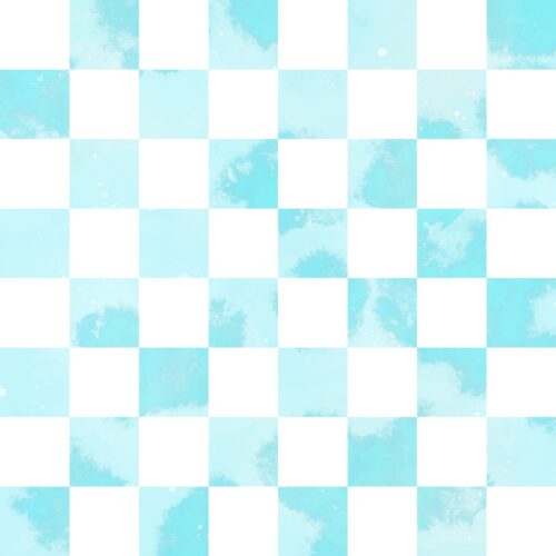 Lindsay Anne - Watercolor Checkers Turquoise