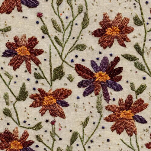 Whimsical Floral Embroidery 6×6