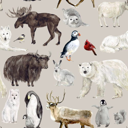 Hip Kid Design - Winter Animals on Swirl