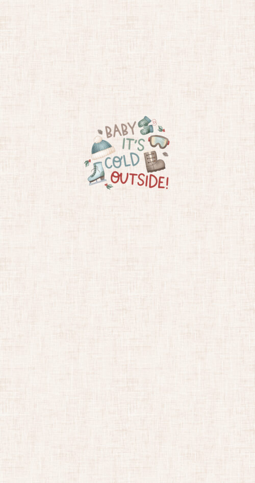 Krystal Winn - Winter Wonderland Panel Baby Its Cold Outside Blue