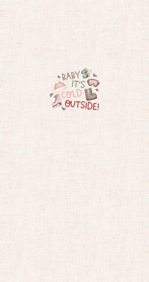 Krystal Winn - Winter Wonderland Panel Baby Its Cold Outside Pink
