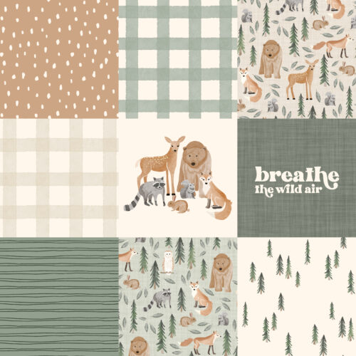 Woodland cheater quilt green
