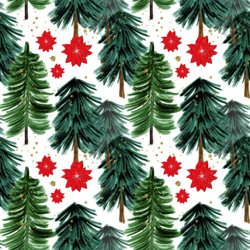 Christmas Trees with red