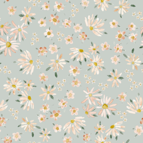 dancing daisies dusty blue