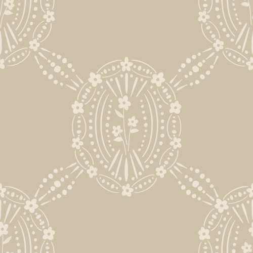 floral medallions greige