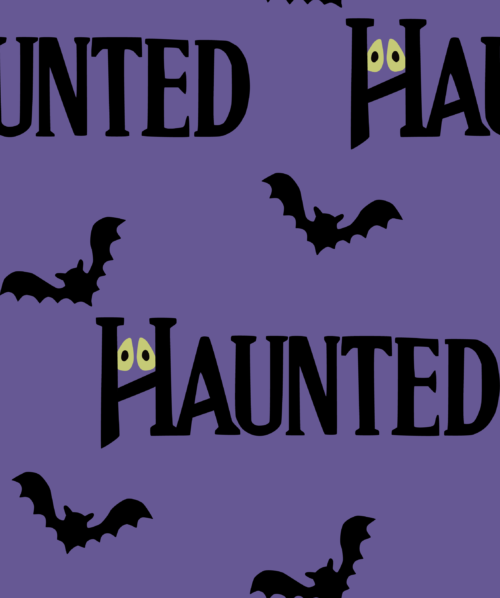 Hey Cute Design - Haunted On Purple 15 In Repeat