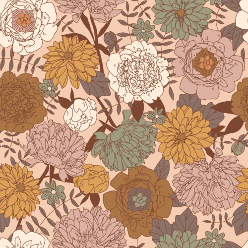 retro floral fall blush