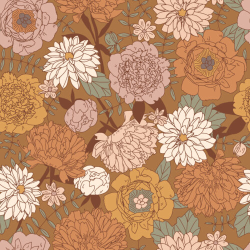 retro floral fall saddle