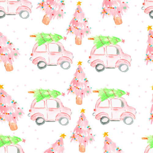 pink christmas car