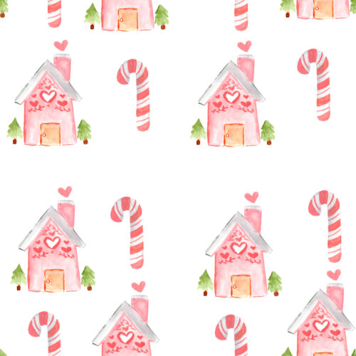 Pink candy cane house