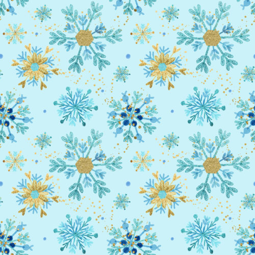 Snowflake Blue and Gold