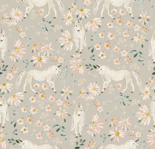 springtime unicorns warm gray