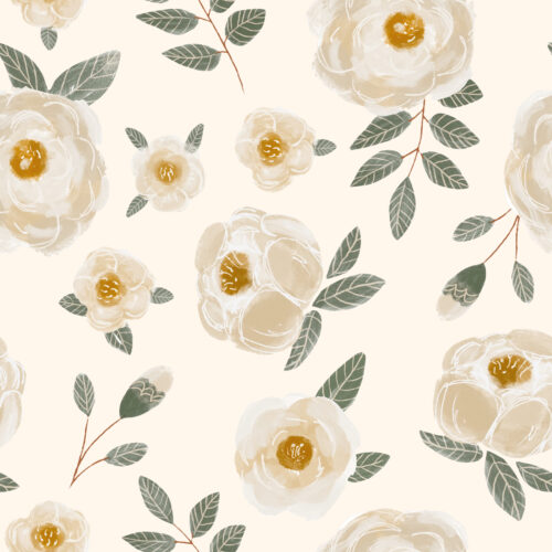 tossed magnolia floral cream