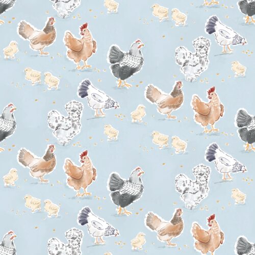 Chickens light dusty blue