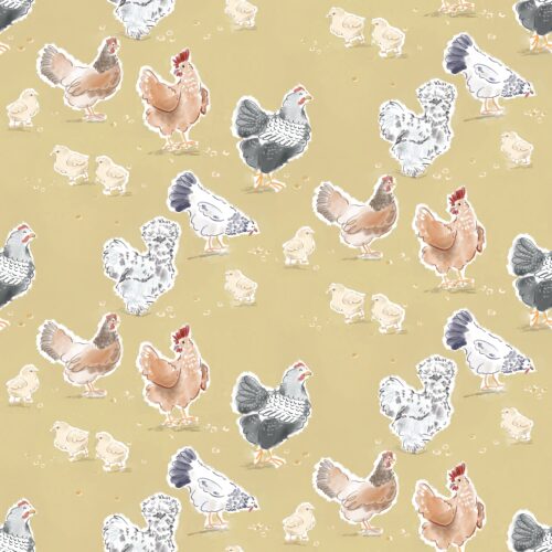 Chickens rustic yellow