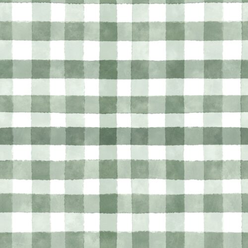 Watercolor gingham olive green