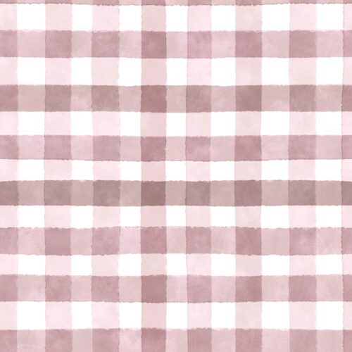 Watercolor gingham plaid dusty pink