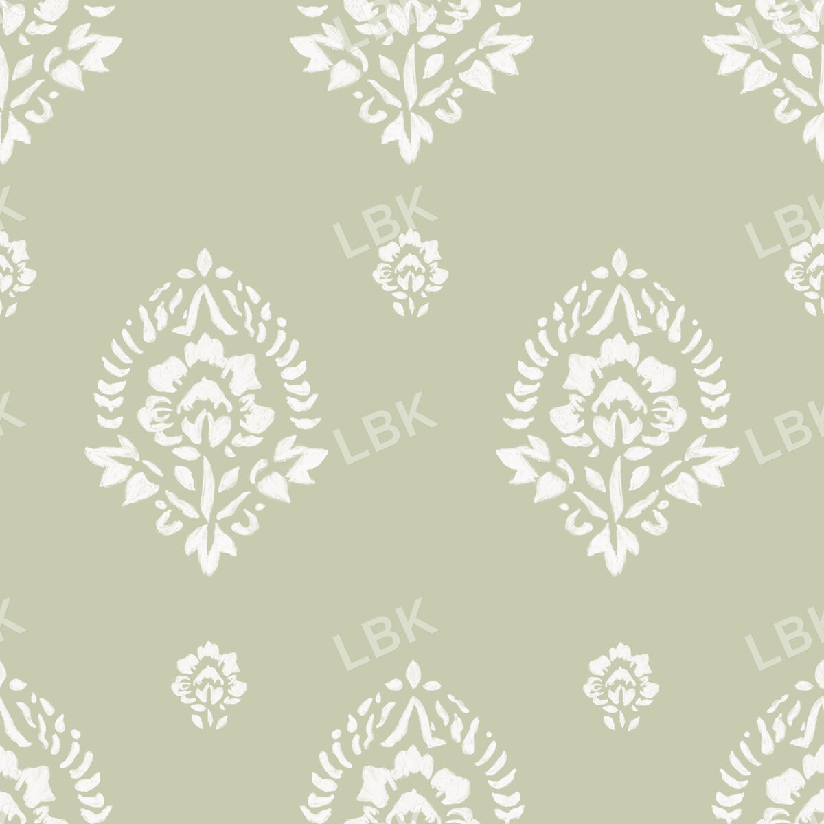 Sage Green Block Print Front