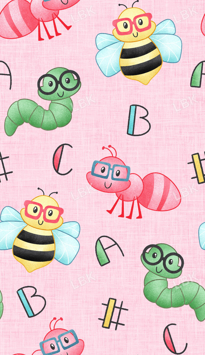 Book Worm Bugs Pink