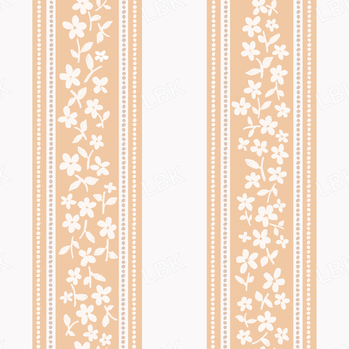 Floral Cottagecore Stripe Cream And Peachy Yellow