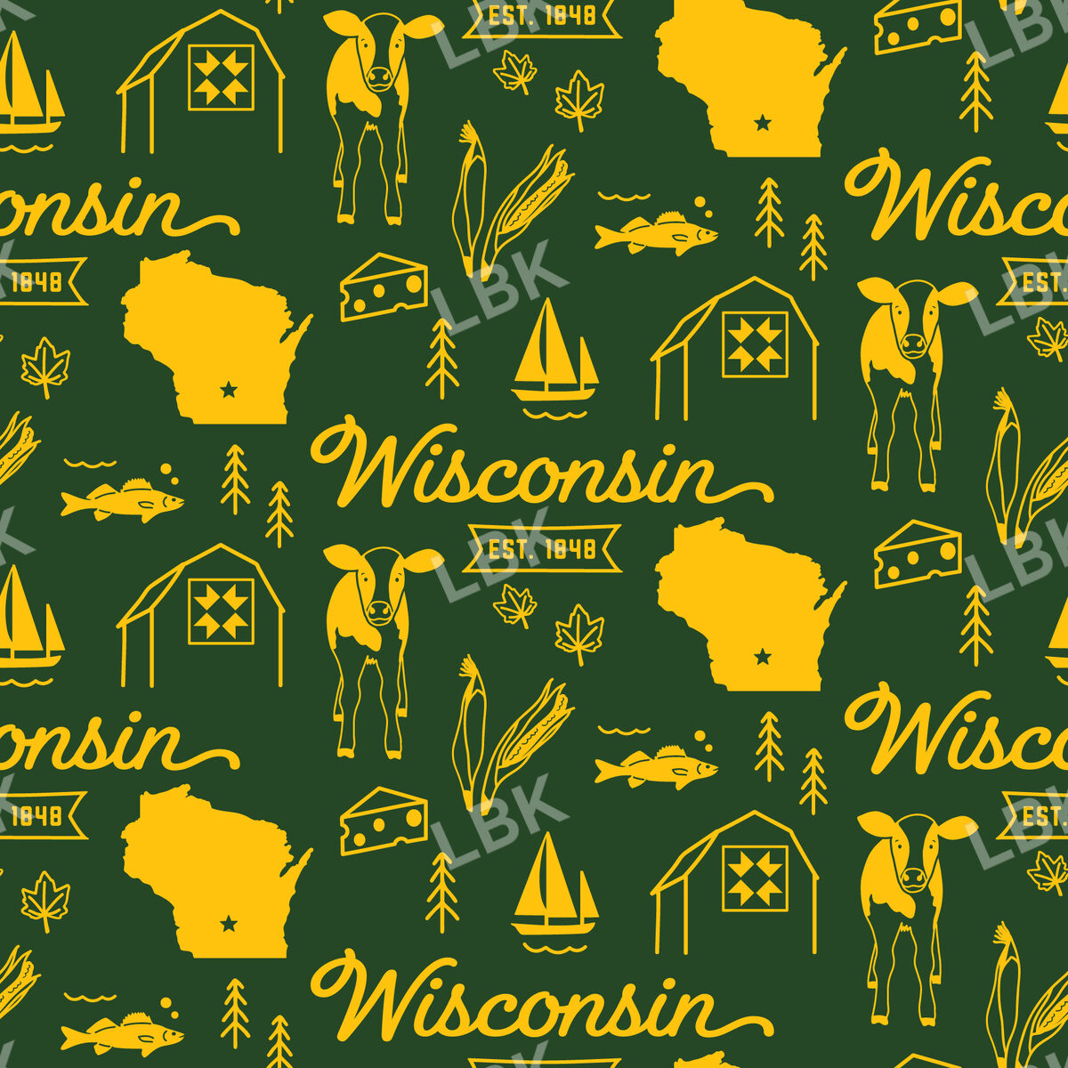 Wisconsin-green and gold