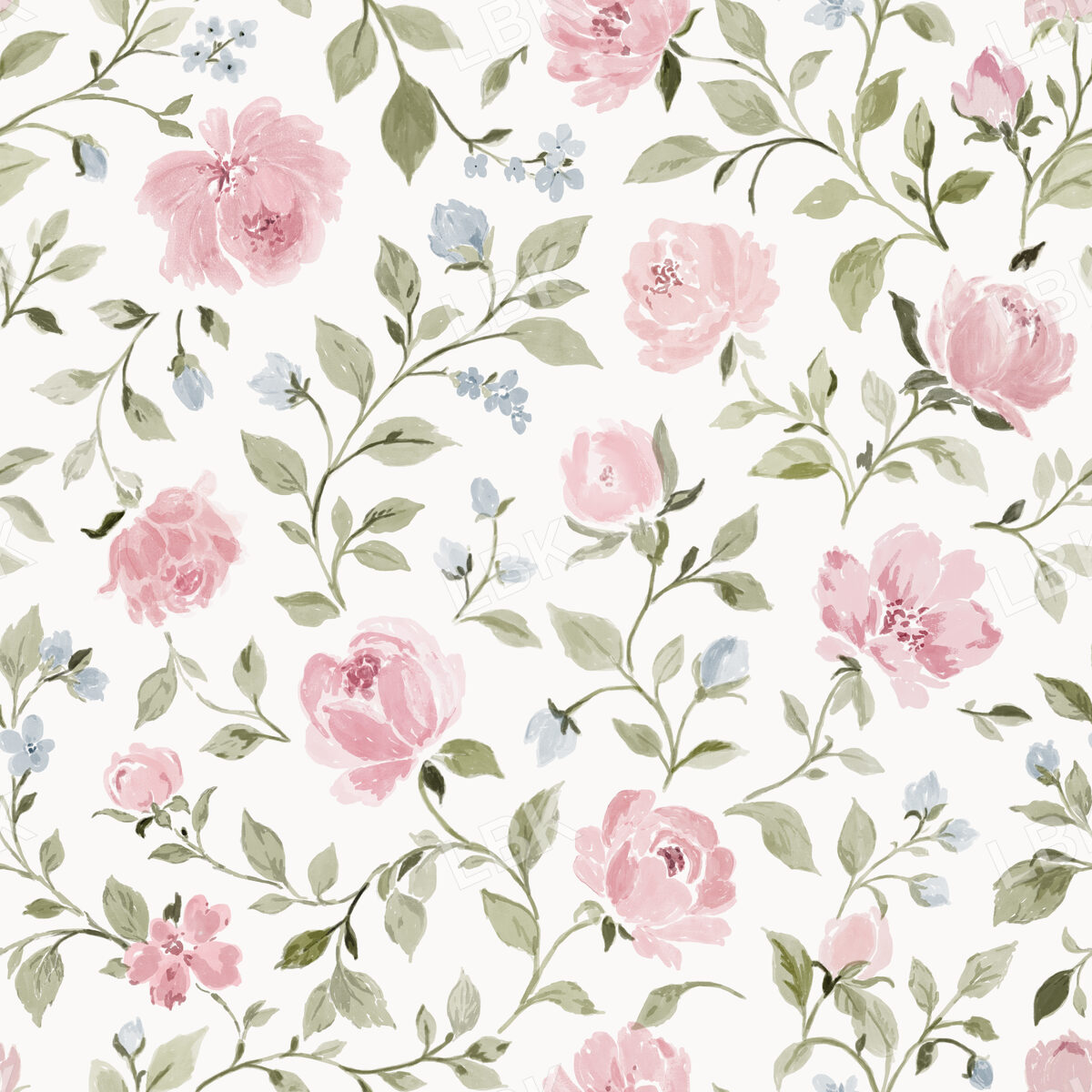 Blush Briar Watercolor Cream Floral