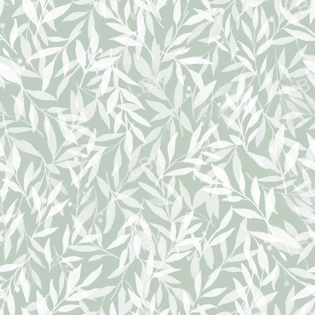 Sage Green Botanical Leaves