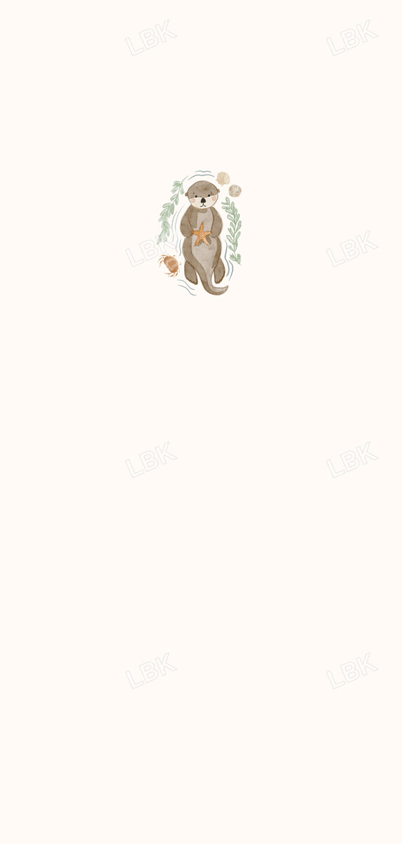 cutest critter in the sea otter panel 19x40-cream