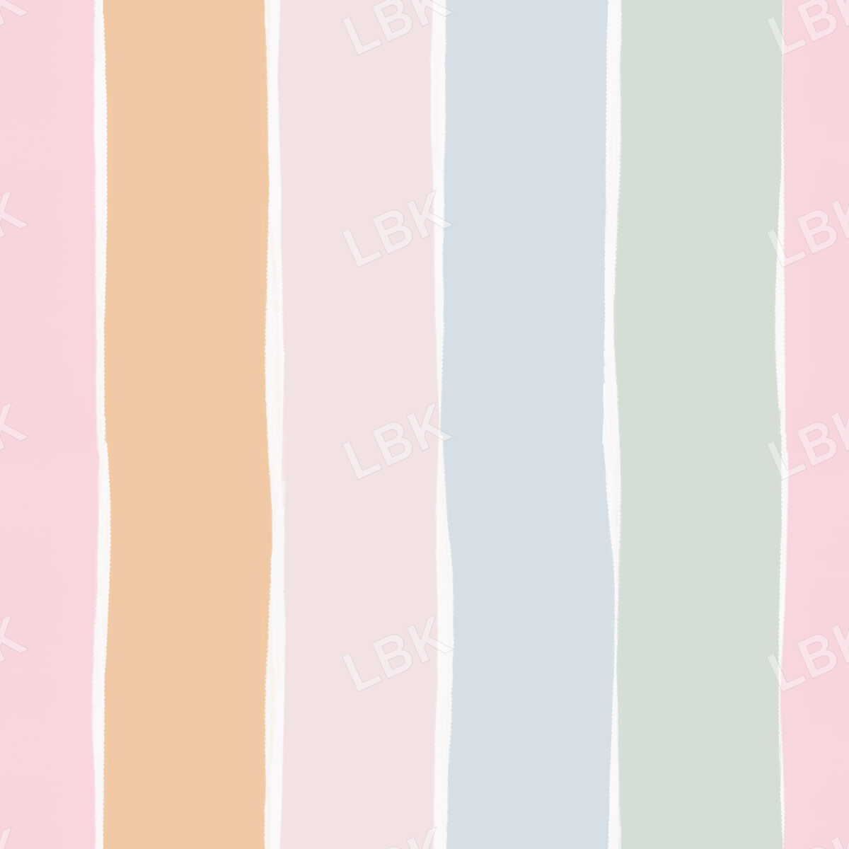 Hand Painted Stripes Blue Peachy Pastel Pink