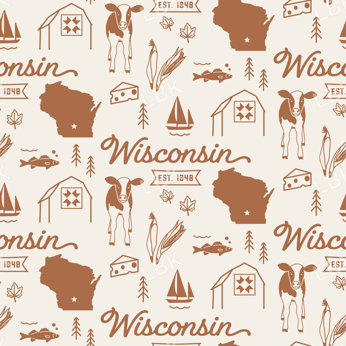 Wisconsin-rust on cream