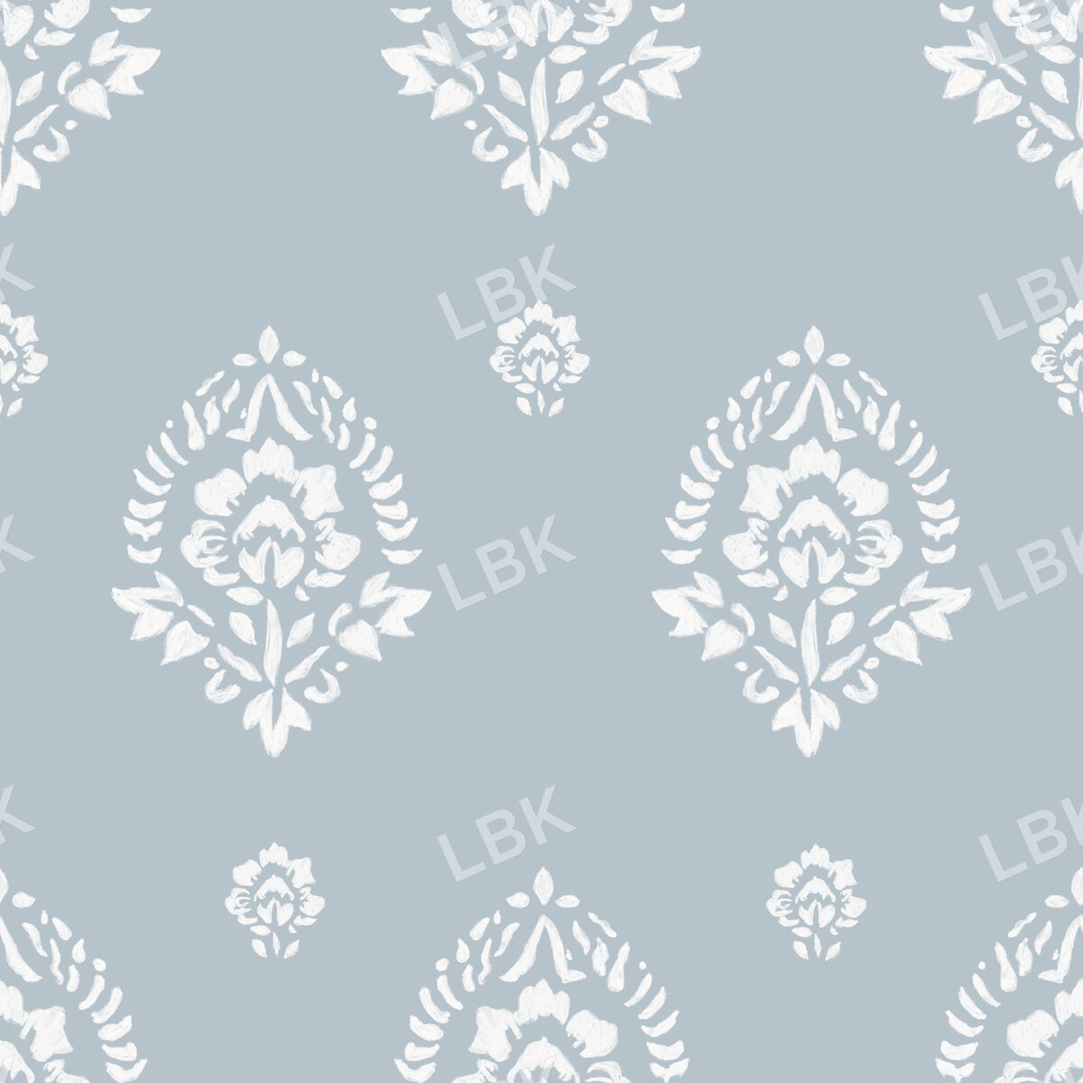 French Blue Block Print Front