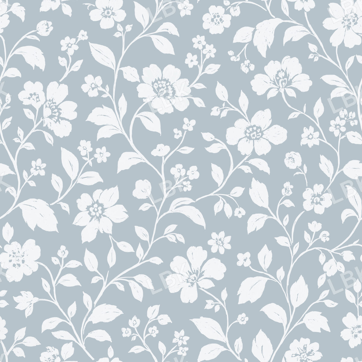 Floral Toile-Sky Blue