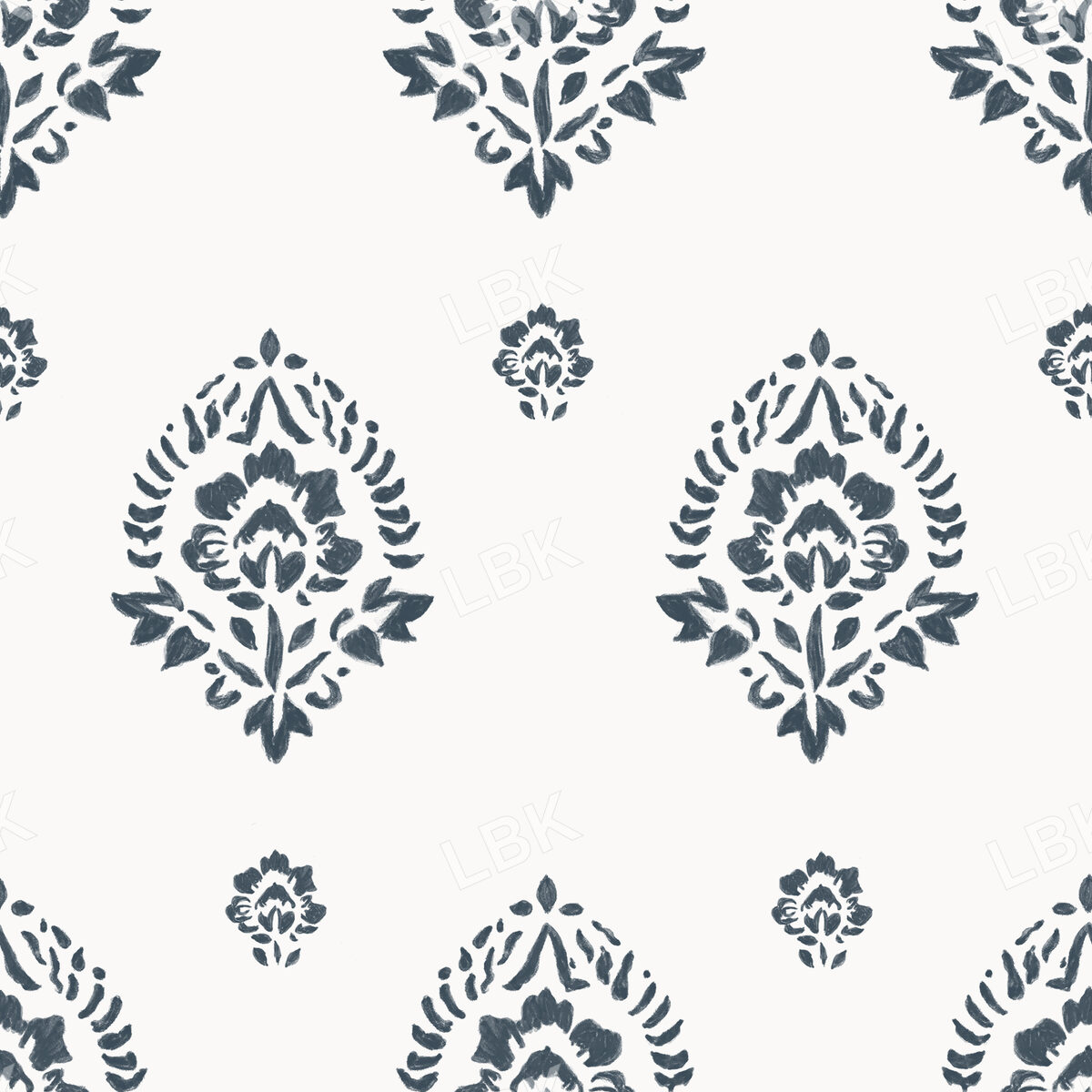 Navy Blue Block Print Front