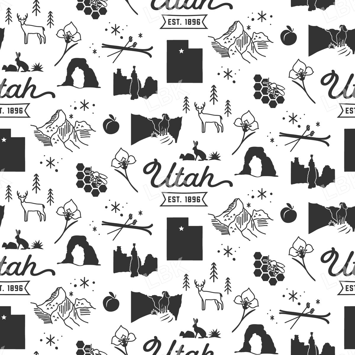 Utah-black and white