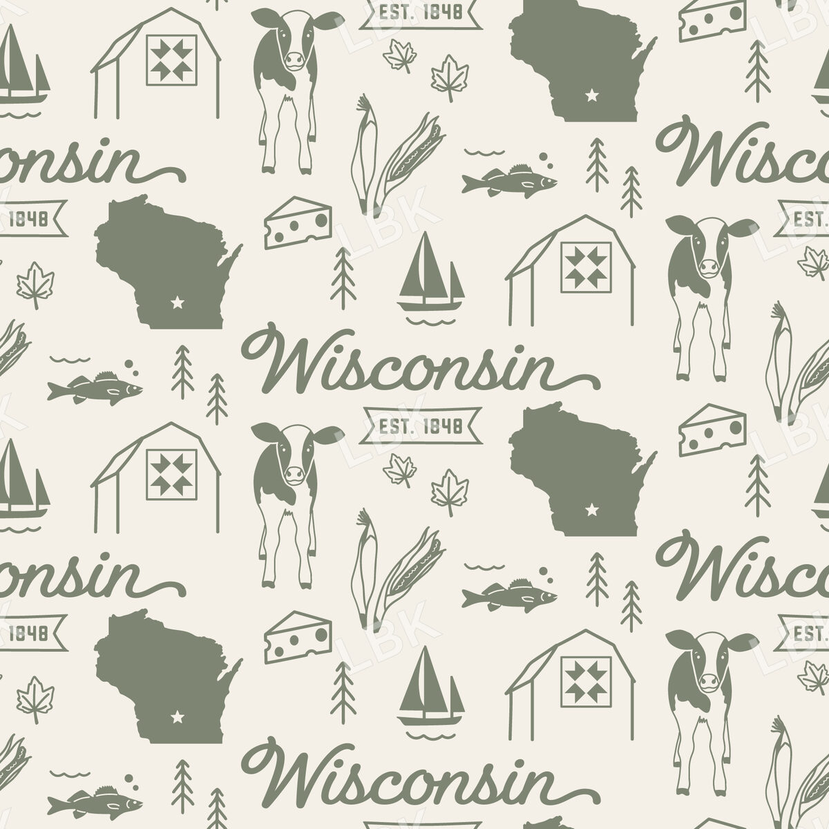 Wisconsin-sage on cream