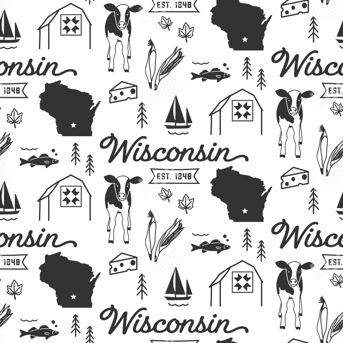 Wisconsin-black and white