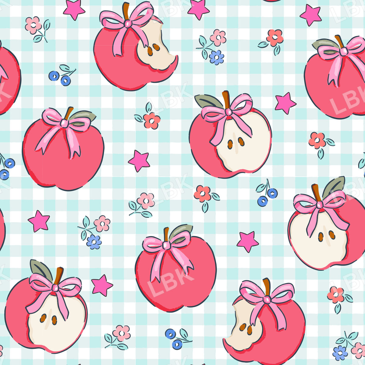 apple gingham 8x8