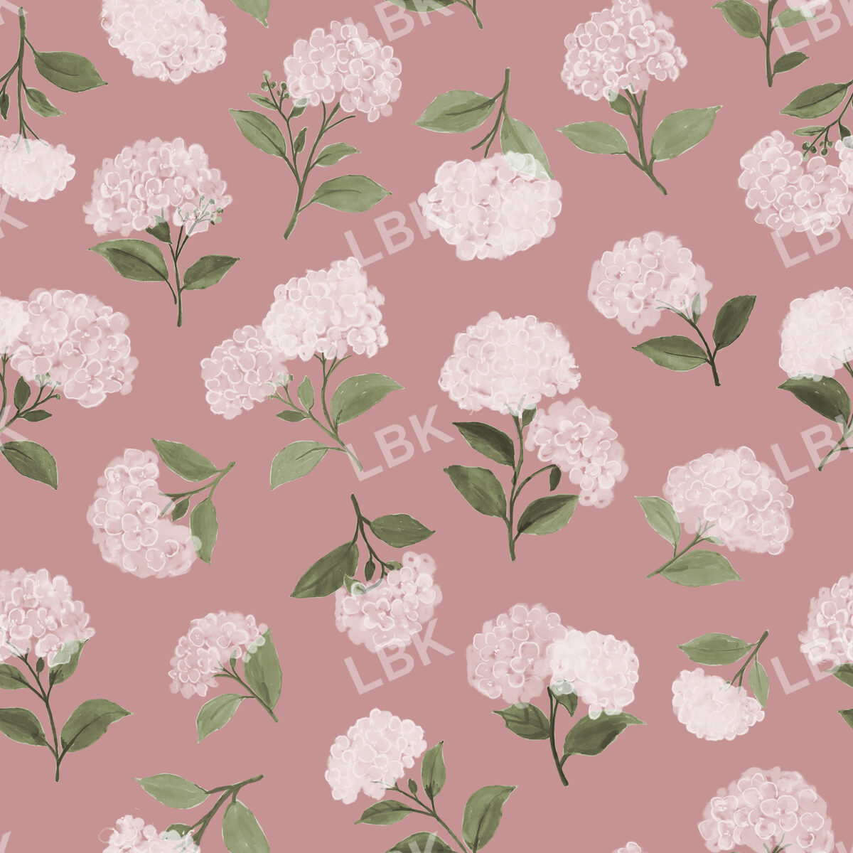 Hydrangea Floral Muted Pink