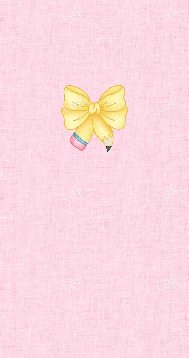 Book Worm Panel- Pencil Bow Pink