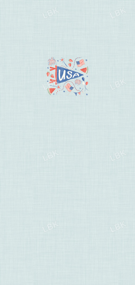 USA panel 19x40-sky blue linen
