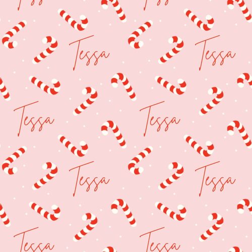 Candy Canes — Pink — Custom Name Digital File