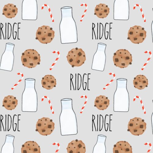 Milk, Cookies & Candy Canes — Gray — Custom Name Digital File