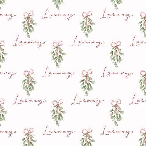 Pink Mistletoe — Custom Name Digital File