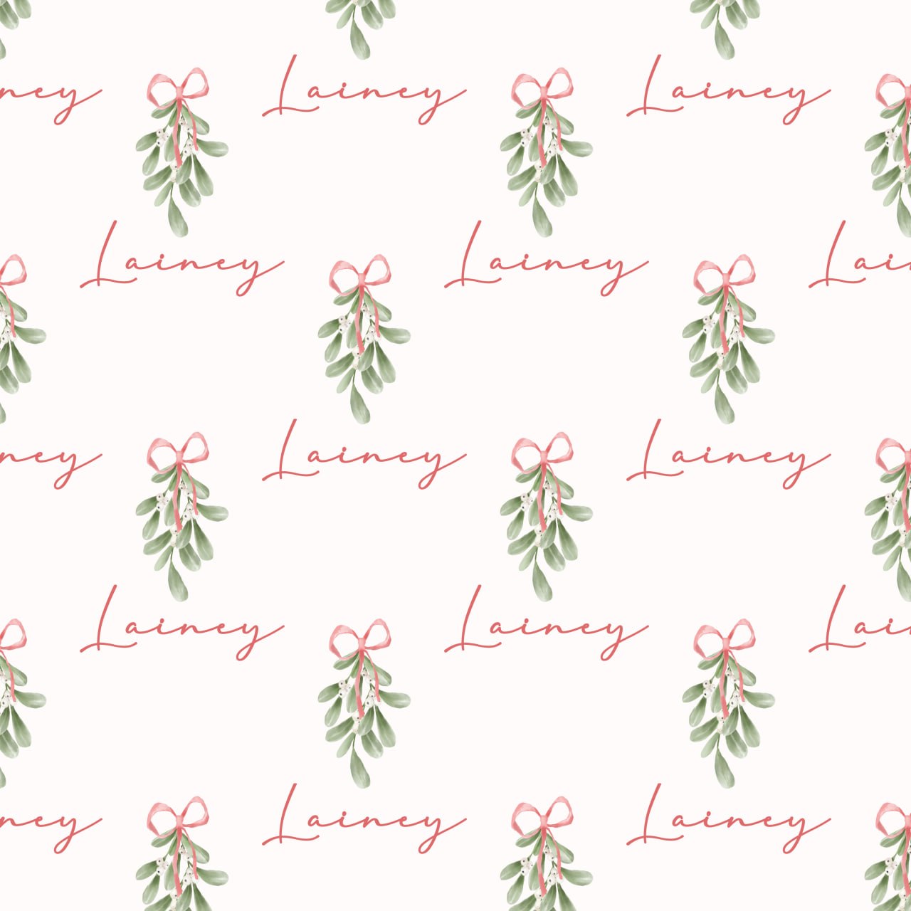 Pink Mistletoe — Custom Name Digital File
