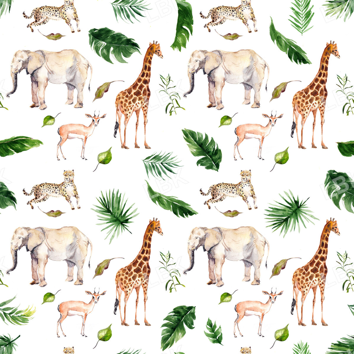Safari Stop with Tropical Leaves