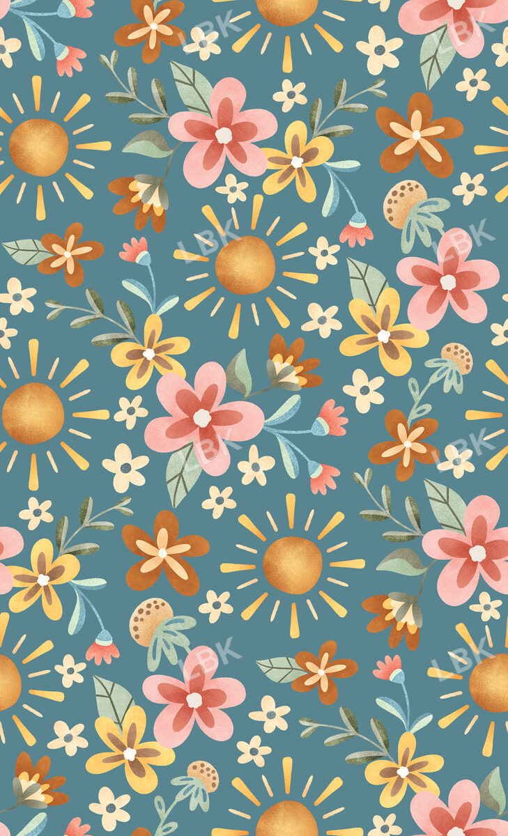 Mr Golden Sun Sunshine Floral Teal