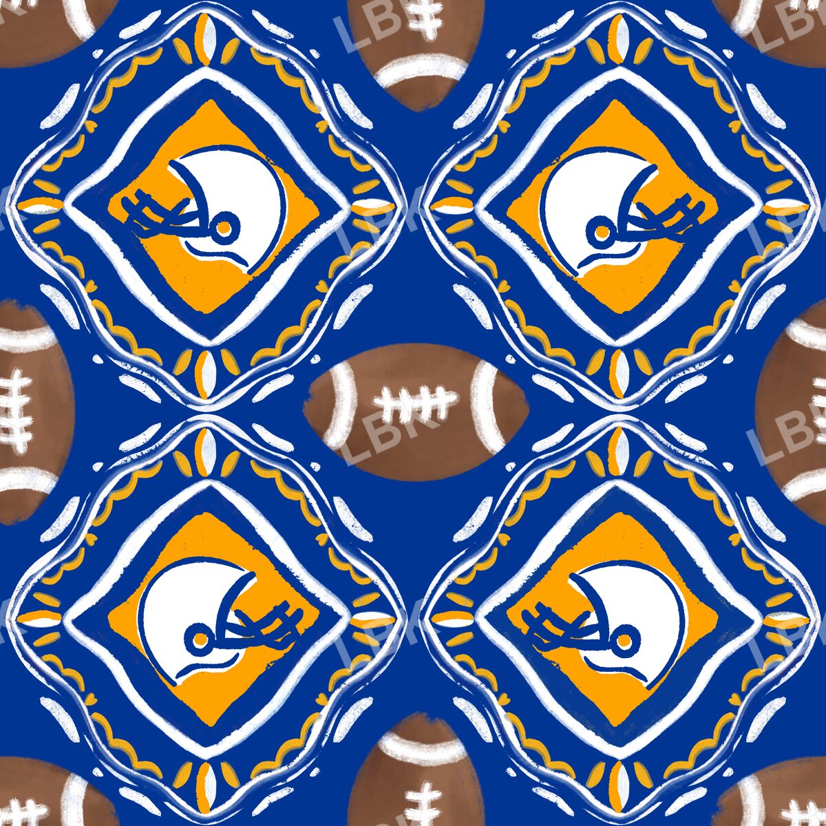 Los Angeles team football tiles blue