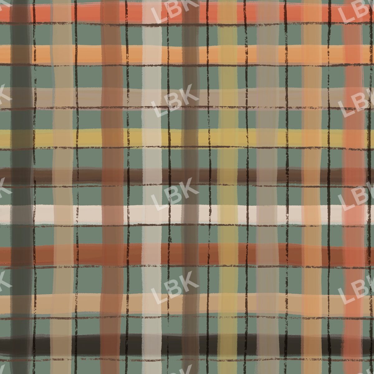 Fall woodland hues plaid - sage green