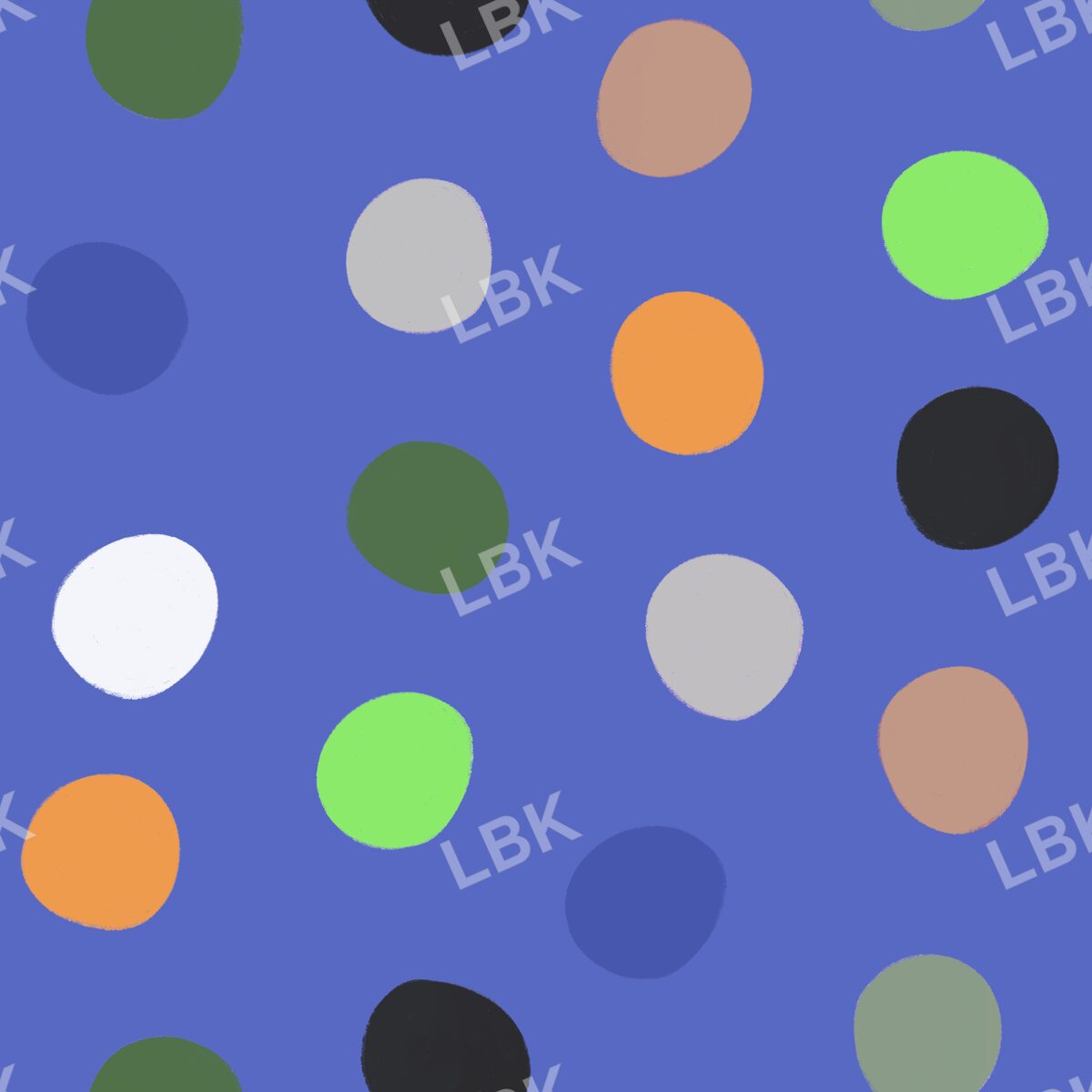 Polka dots multicolor bright blue