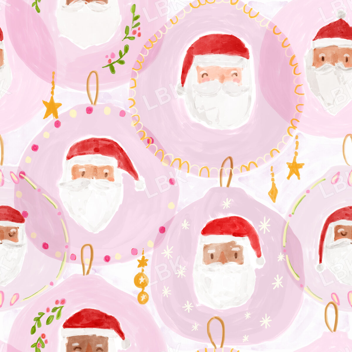 All The Santas-Pink